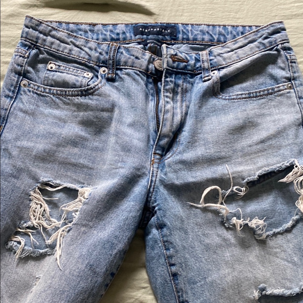 Aeropostale Blue Boyfriend Jeans Distressed Casual